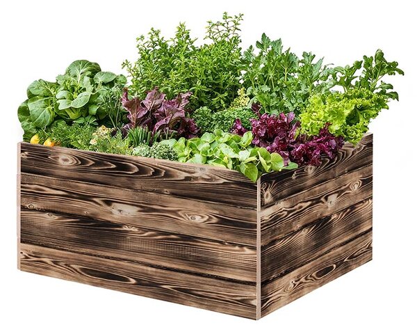 ATMOWOOD Fa magaságyás 80 x 60 x 40 cm - égetett felület