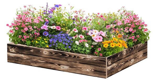 ATMOWOOD Fa magaságyás 120 x 80 x 20 cm - égetett felület