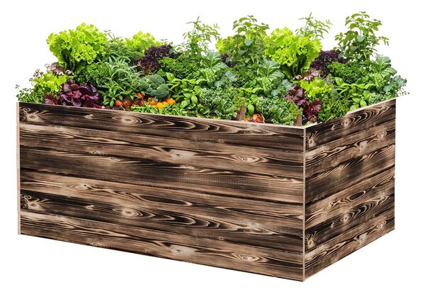 ATMOWOOD Fa magaságyás 140 x 80 x 60 cm - égetett felület