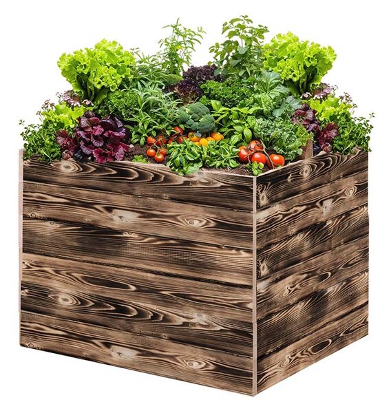 ATMOWOOD Fa magaságyás 80 x 60 x 60 cm - égetett felület