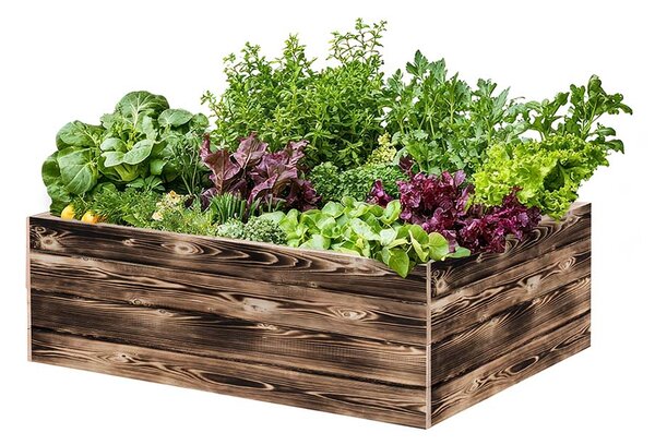 ATMOWOOD Fa magaságyás 120 x 80 x 40 cm - égetett felület