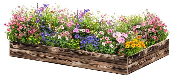 ATMOWOOD Fa magaságyás 160 x 100 x 20 cm - égetett felület