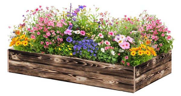 ATMOWOOD Fa magaságyás 120 x 60 x 20 cm - égetett felület