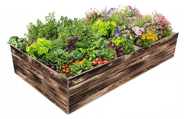 ATMOWOOD Fa magaságyás 240 x 100 x 40 cm - égetett felület