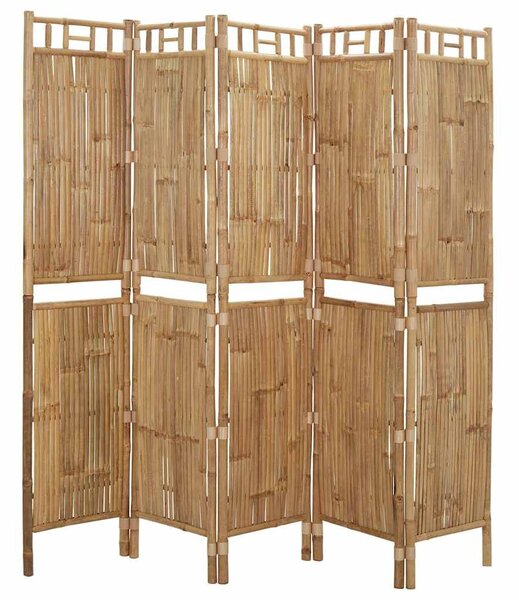 5 paneles bambusz paraván 200 x 180 cm