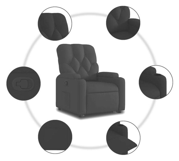 Elektromos Felfelé Segítő Fotel - Fekete Szövet