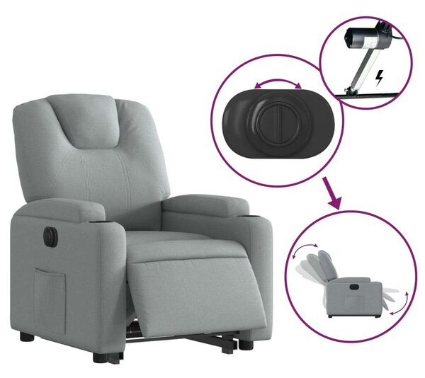 VidaXL Elektromos Dönthető Fotel - Világosszürke