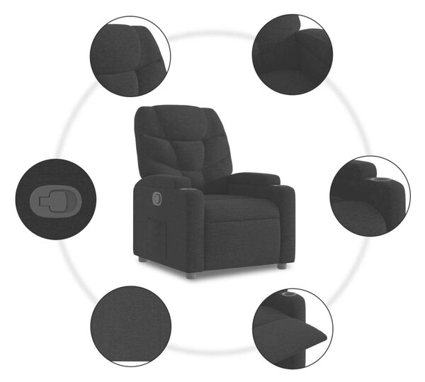 VidaXL Elektromos Felfelé Emelő Fotel - Fekete