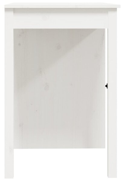 Tömör fenyőfa íróasztal fehér 100x50x75 cm