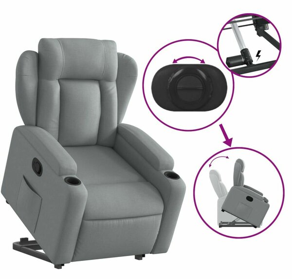 Relax Fotel Elektromos Emeléssel - Világos Szürke