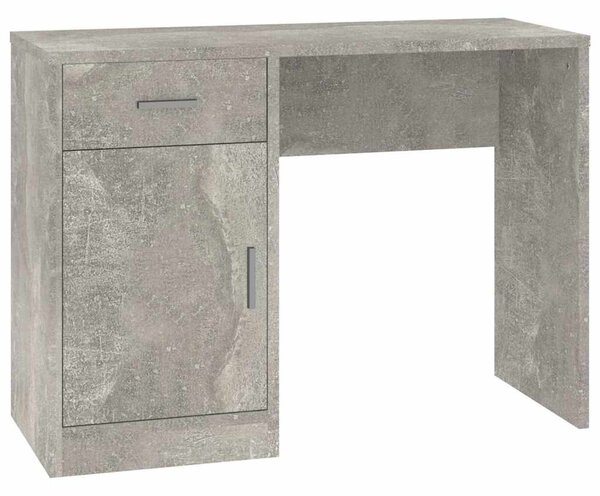 Betonszürke faanyag fiókos/rekeszes íróasztal 100x40x73 cm