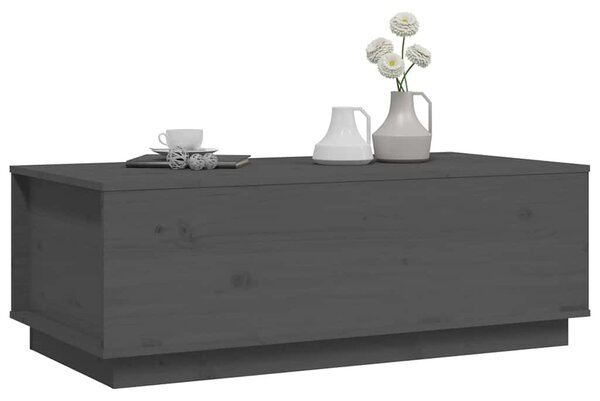 Szürke tömör fenyőfa dohányzóasztal 100 x 50 x 35 cm