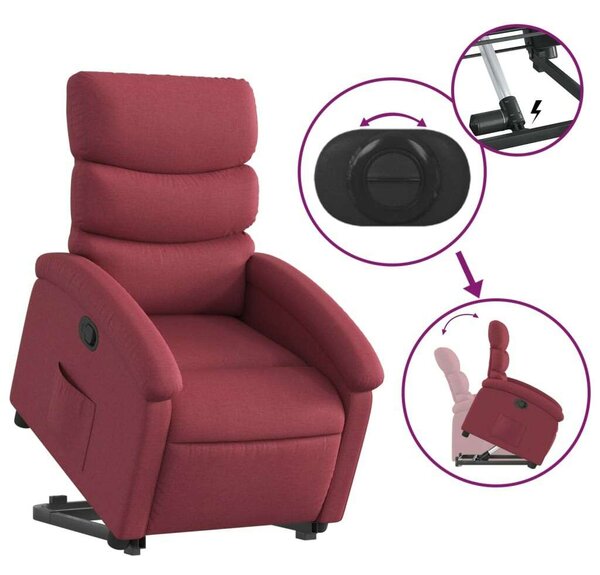 VidaXL Elektromos Felfelé Emelő Fotel - Bordó