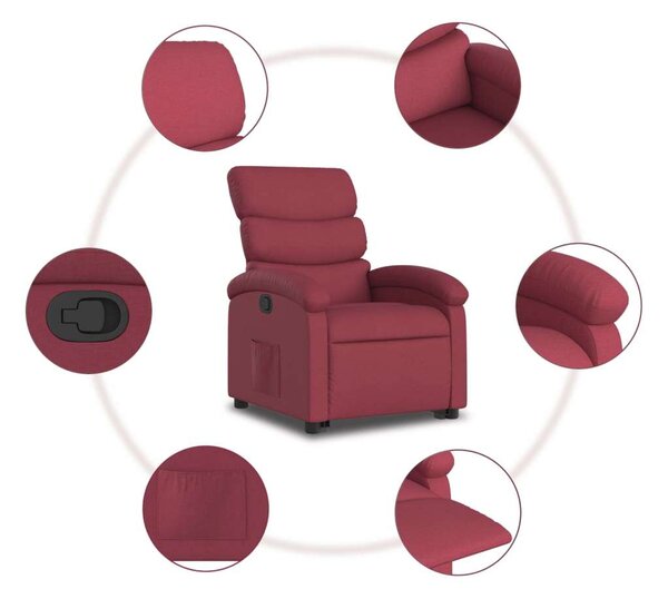 VidaXL Elektromos Felfelé Emelő Fotel - Bordó