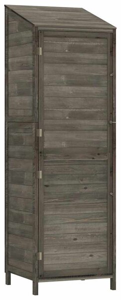 Antracit tömör fenyőfa kerti fészer 55x52x174,5 cm