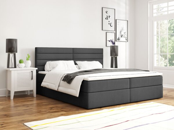 CARGO kárpitozott boxspring ágy - fekete Méret: 140x200