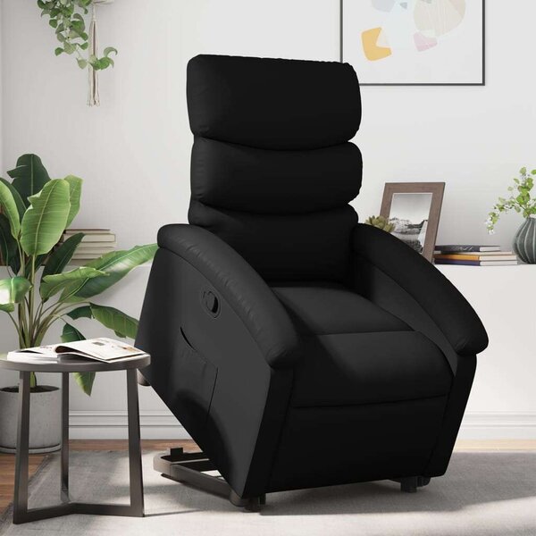 Relax Fotel Elektromos Emeléssel - Fekete Műbőr