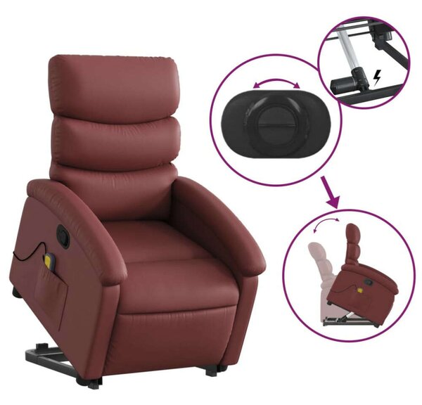 Relax Fotel Elektromos Emeléssel - Fekete Műbőr