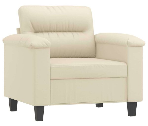 VidaXL krémszínű műbőr kanapéfotel lábtartóval 60 cm