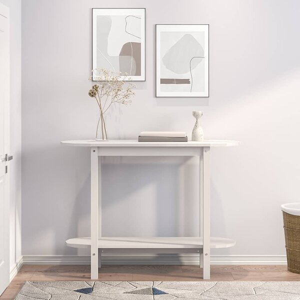 Fehér tömör fenyőfa tálalóasztal 110 x 40 x 80 cm