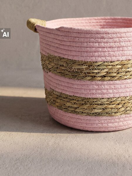 Sinsay - Fonott tárolókosár fogantyúkkal - pasztellpink