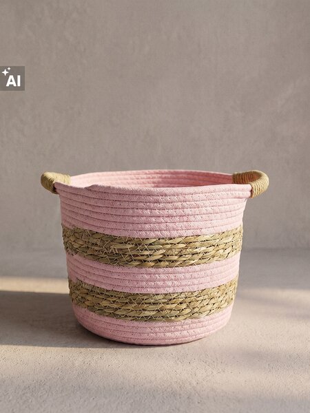 Sinsay - Fonott tárolókosár fogantyúkkal - pasztellpink