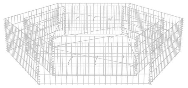Hatszögletű gabion magaságyás 200 x 173 x 40 cm