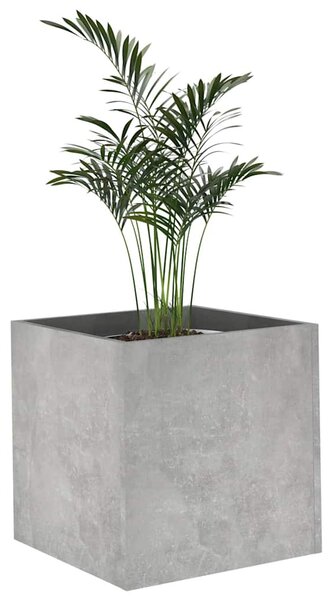 Betonszürke szerelt fa virágtartó 40 x 40 x 40 cm