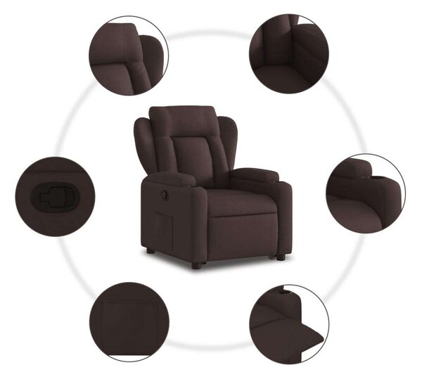 VidaXL Elektromos Felfelé Emelő Fotel - Sötétbarna