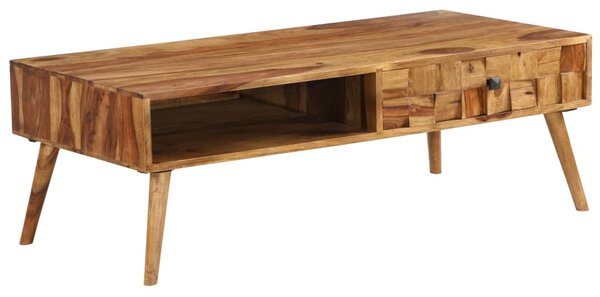 Tömör akácfából dohányzóasztal mézszínű felülettel 110x50x37 cm