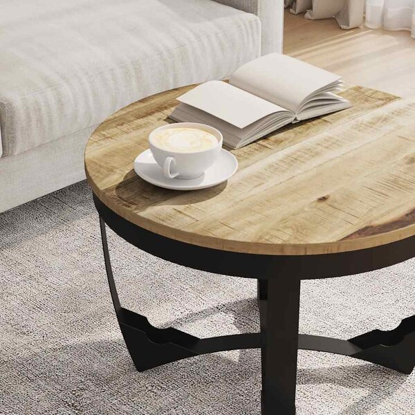 Tömör nyers mangófa dohányzóasztal 60 x 40 cm