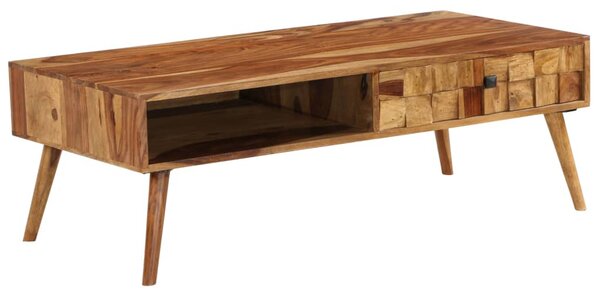 Tömör akácfából dohányzóasztal mézszínű felülettel 110x50x37 cm