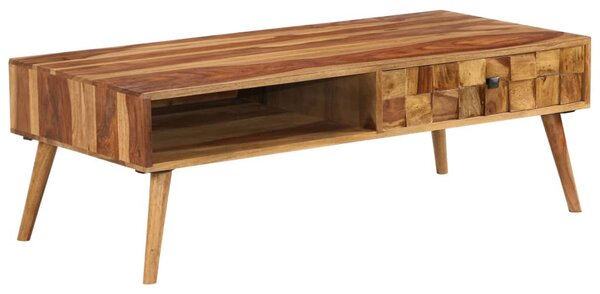 Tömör akácfából dohányzóasztal mézszínű felülettel 110x50x37 cm
