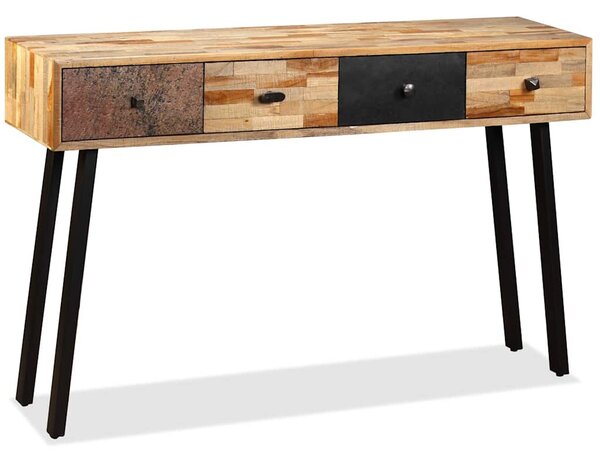 Tömör újrahasznosított fa tálalóasztal 120 x 30 x 76 cm