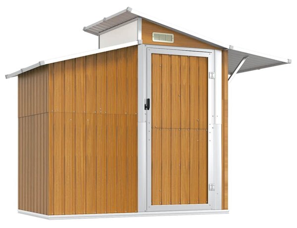 Barna horganyzott acél kerti fészer 270 x 130 x 208,5 cm