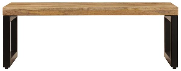 Tömör mangófa és acél dohányzóasztal 100 x 50 x 35 cm