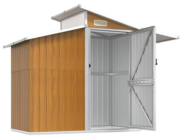 Barna horganyzott acél kerti fészer 270 x 130 x 208,5 cm