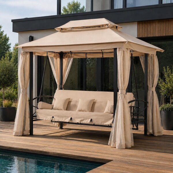 Avenberg OASIS Kerti pavilon hintával - bézs