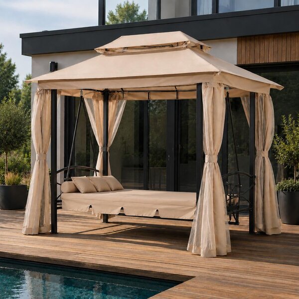 Avenberg OASIS Kerti pavilon hintával - bézs