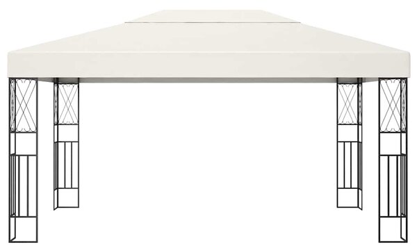 Krémszínű szövet pavilon LED fényfüzérrel 3 x 4 m