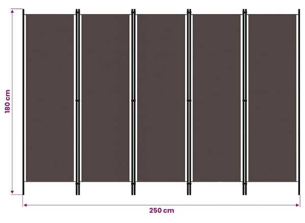 Barna 6 paneles paraván 300 x 180 cm