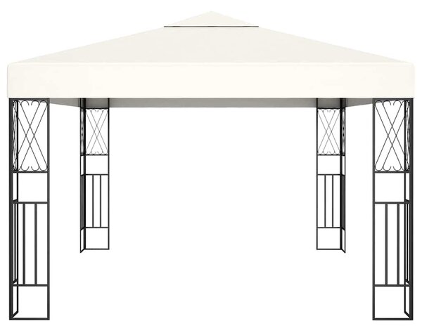 Krémszínű szövet pavilon LED fényfüzérrel 3 x 4 m