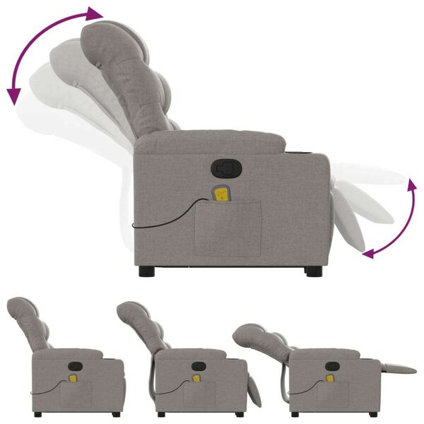 VidaXL tópszínű szövet dönthető masszázs- és állófotel