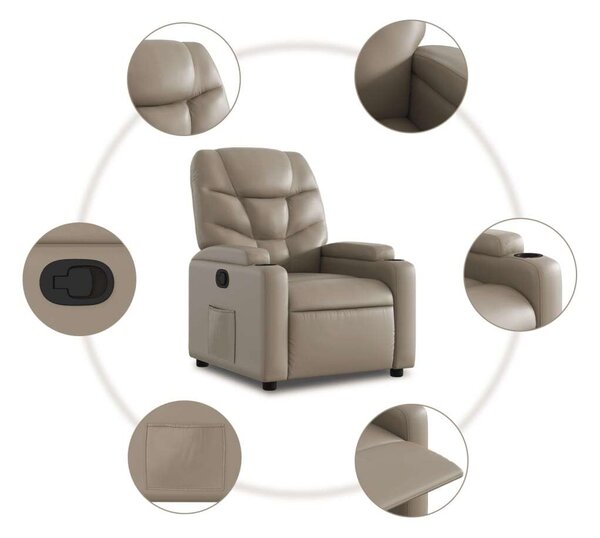 VidaXL Elektromos Felfelé Segítő Fotel - Kávészín