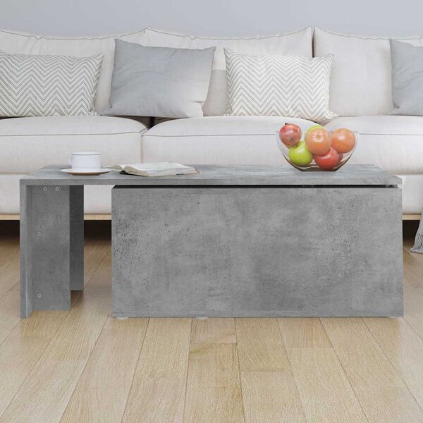 Betonszürke szerelt fa dohányzóasztal 150 x 50 x 35 cm