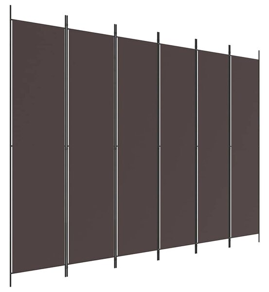 6 paneles barna szövet paraván 300 x 220 cm