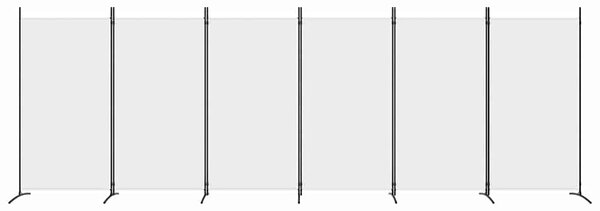 6 paneles fehér szövet térelválasztó 520x180 cm