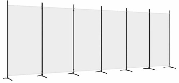 6 paneles fehér szövet térelválasztó 520x180 cm