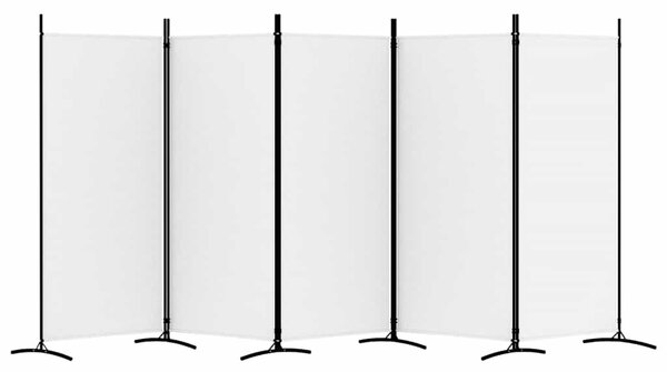 Fehér 5 paneles paraván 433x180 cm szövet