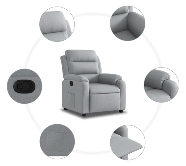 VidaXL Dönthető Fotel - Világosszürke Szövet